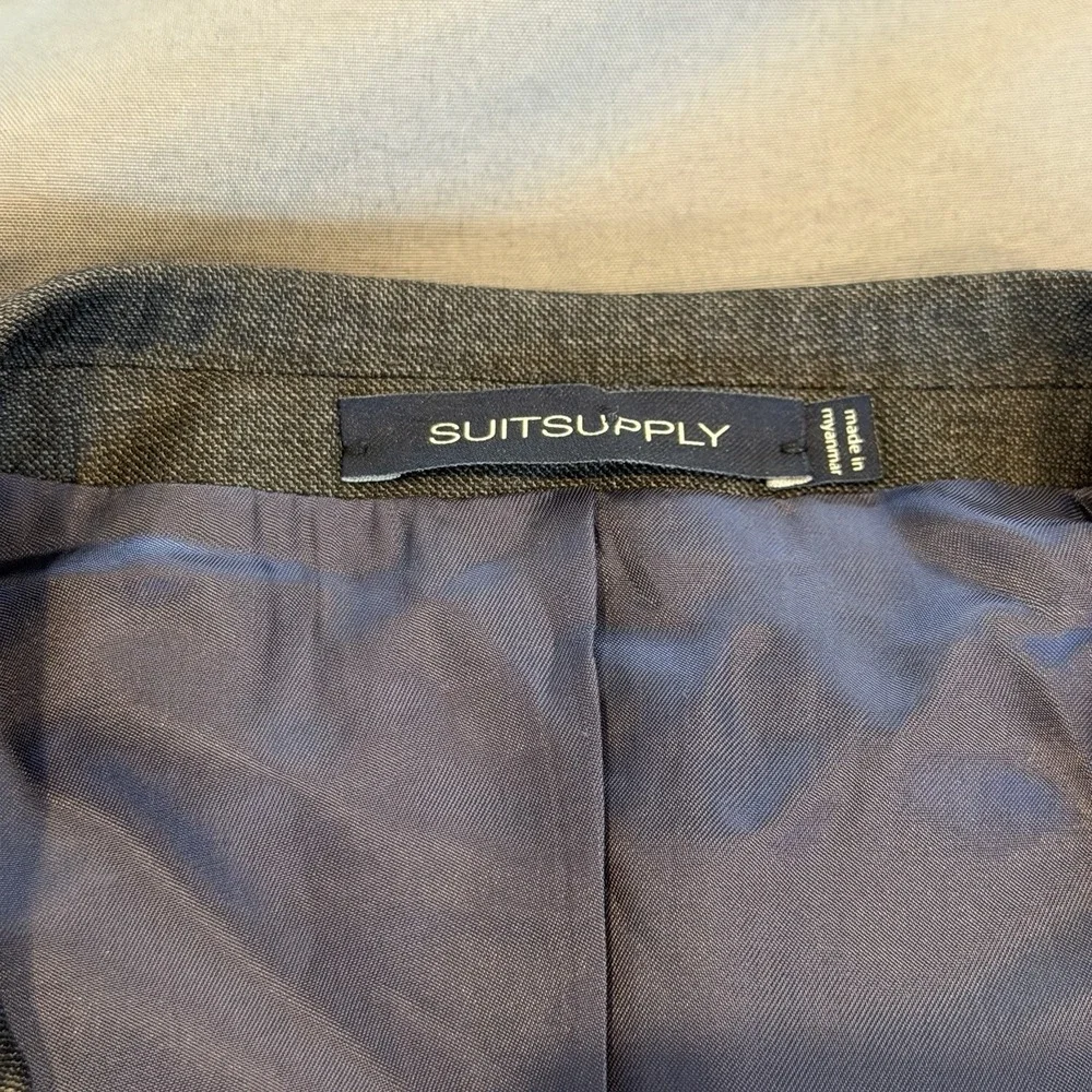 Suitsupply Lazio Int. Single Breasted Vitale Barberis Wool Blazer, Drk Gray, 38S
